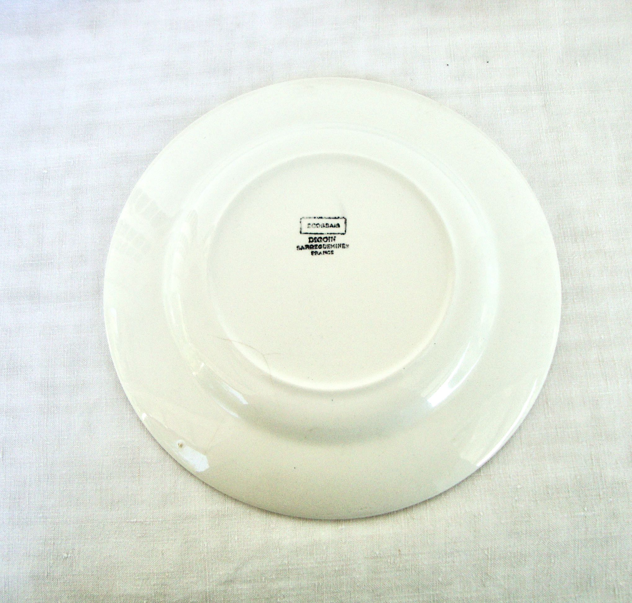 Set of 6 plates Digoin Sarreguemines