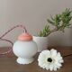 opal white reading lamp, coloured cord, vintage upcycled