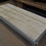 Aluminum and marble coffee table from the 1970s