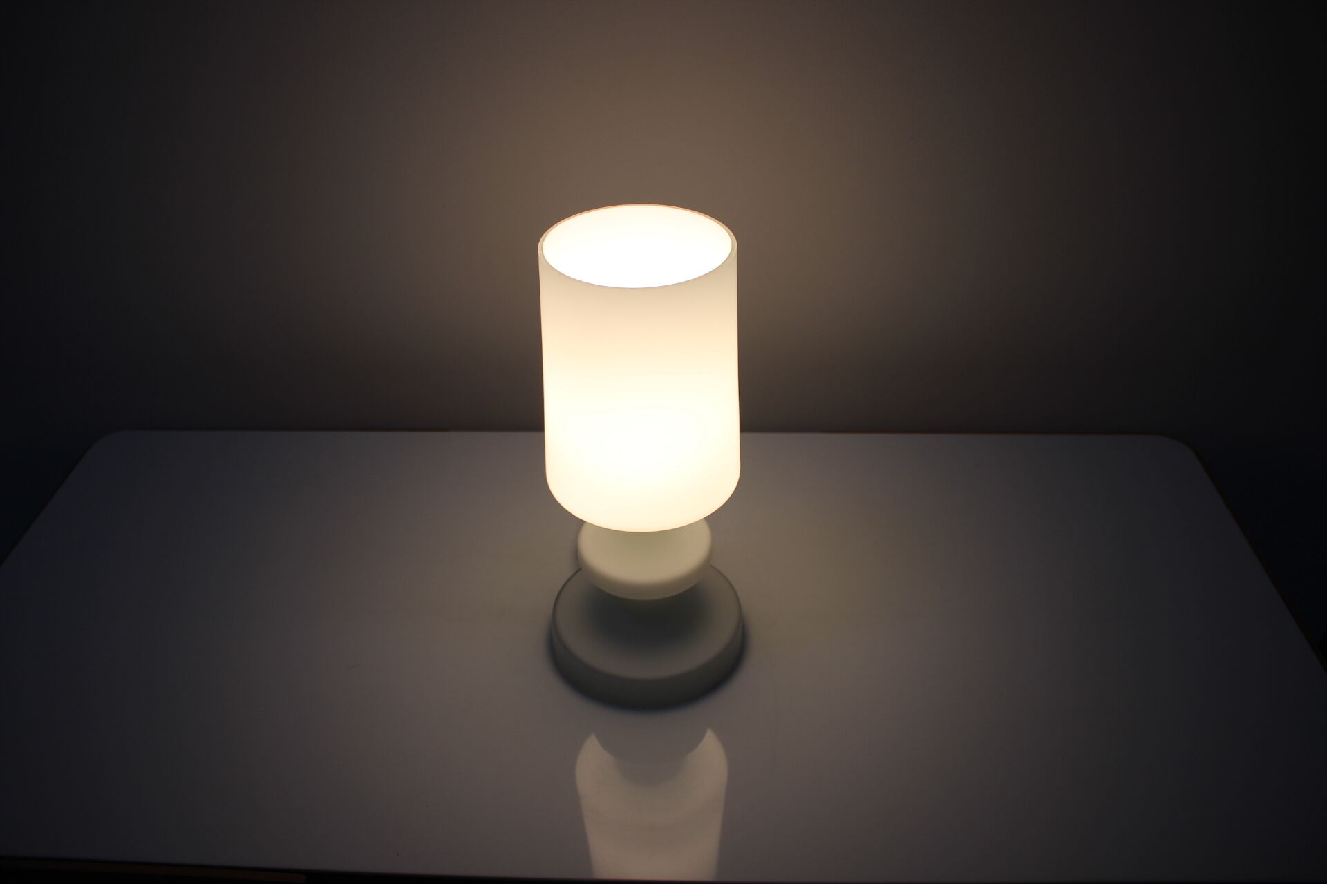 Mid-century all glass table lamp/ Osvětlovací sklo Valašské Meziříčí, 1970's.