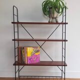 Modular shelf on feet String metal and wood