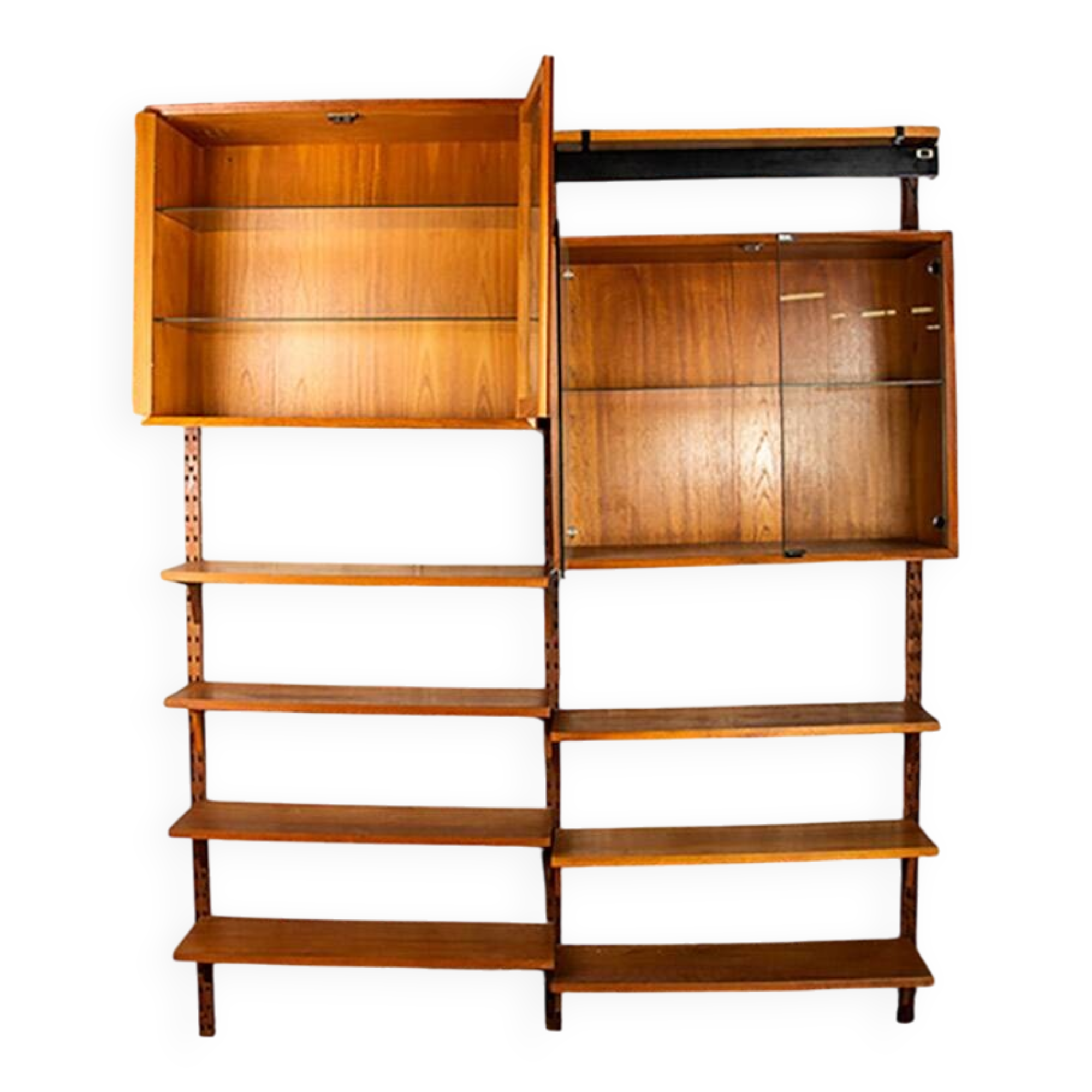 A Danish modular teak shelf, Poul Cadovius for Cado 1960 - 160 cm.