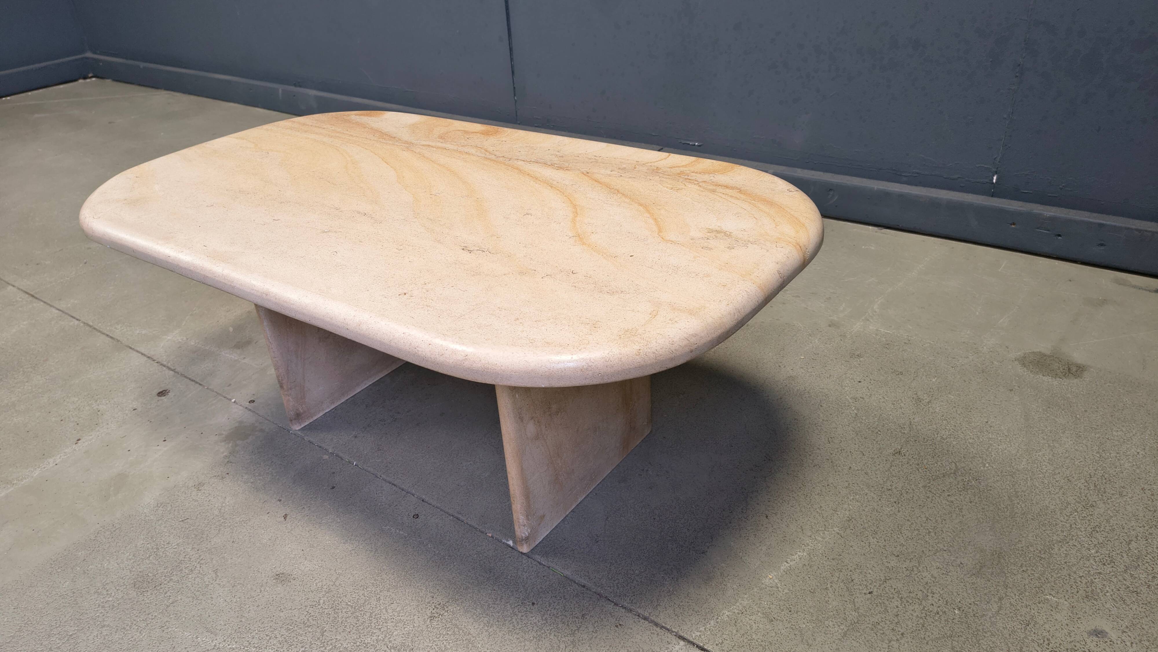 Vintage Italian travertine coffee table, 1970s