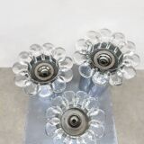 Vintage chrome and glass flower wall sconces