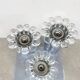 Vintage chrome and glass flower wall sconces