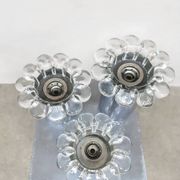 Vintage chrome and glass flower wall sconces