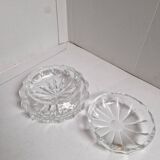 Old vintage decorative chiseled crystal candy box