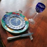 Set of 2 x 12 fine porcelain plates, dinner and dessert plates - Basket