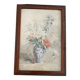 Aquarelle et cadre bois vernis 1900