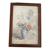 Watercolor and varnished wooden frame 1900