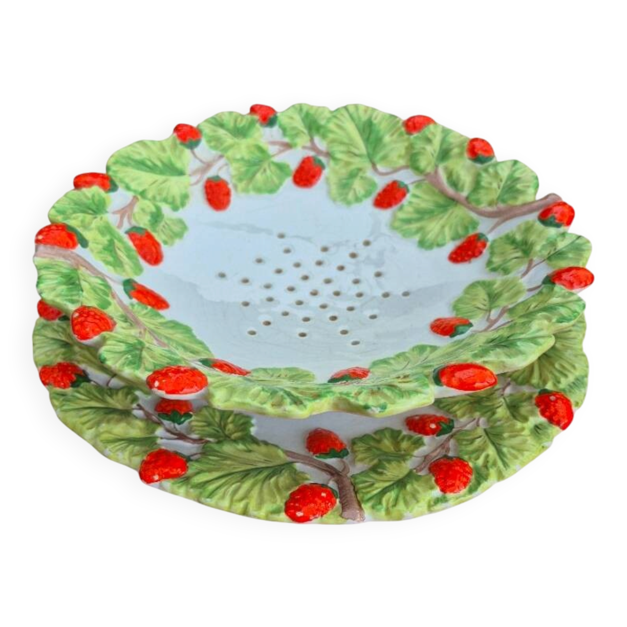 strawberry dish + slotted spoon