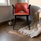 Vintage red rockabilly chair with armrest