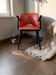 Vintage red rockabilly chair with armrest