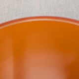 Pair of orange opaline ball pendants by Parscot, France circa 1970.