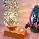 vintage Mid Century Massive 1970 lamps diamond point globes