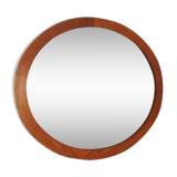 round teak mirror