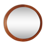round teak mirror