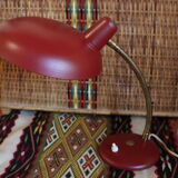 1950 burgundy desk lamp and laition