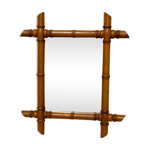 Miroir bambou vintage - bois clair