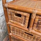 Vintage rattan chest of drawers