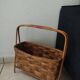 Vintage magazine rack in rattan/wood