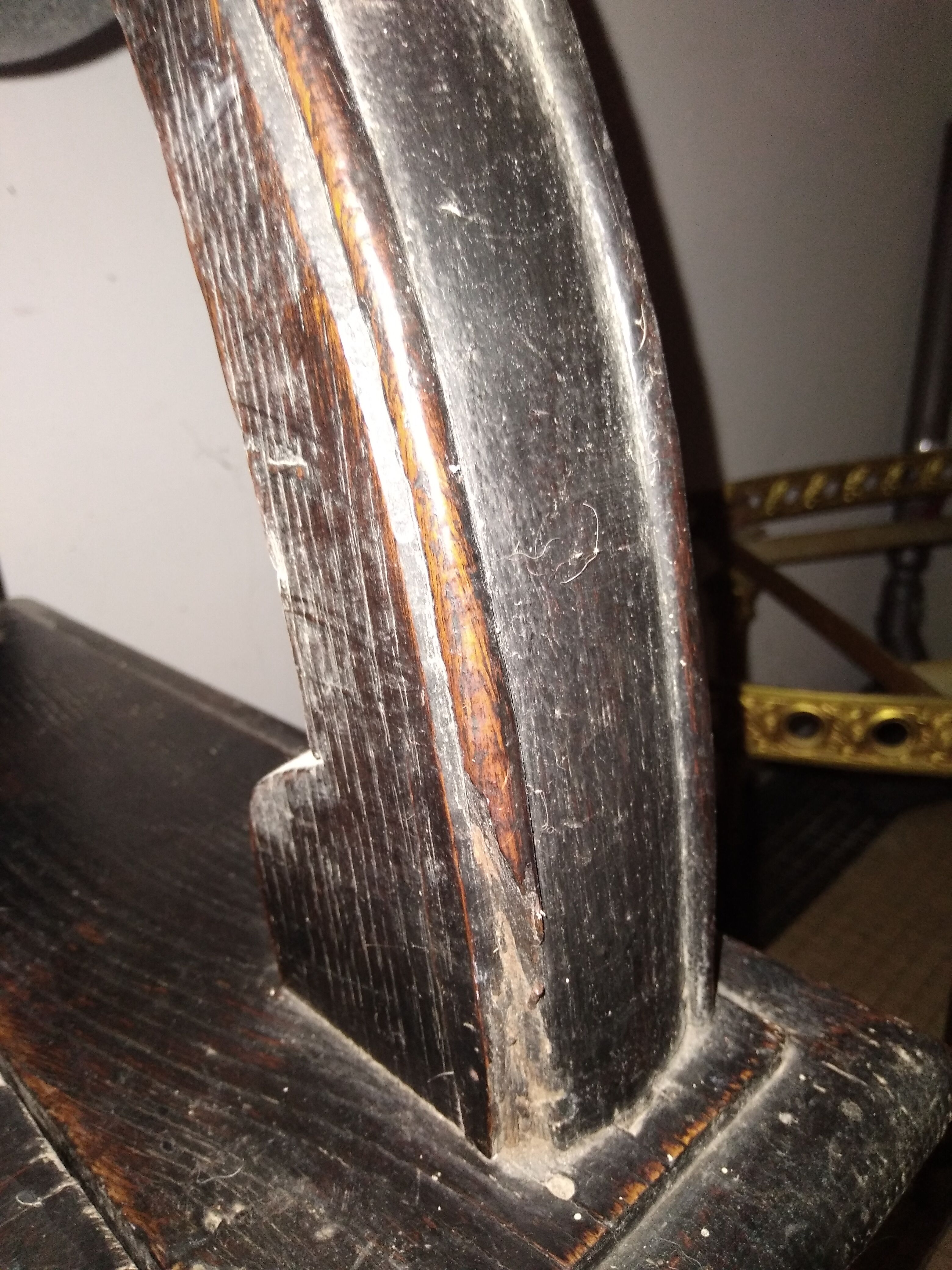 Old Breton enclosed bed chest bench