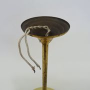 Suspension globe yellow granite, bordered gold lampshade old art deco. Year 50