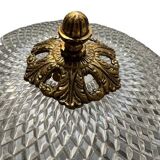 Ceiling light in glass and gold metal