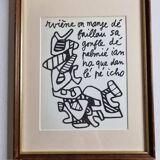 Screenprint after Jean Dubuffet framed under glass 25 cm by 31 cm