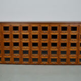 Vintage Dutch Oak Haberdashery Shop Cabinet / Vitrine, 1950s