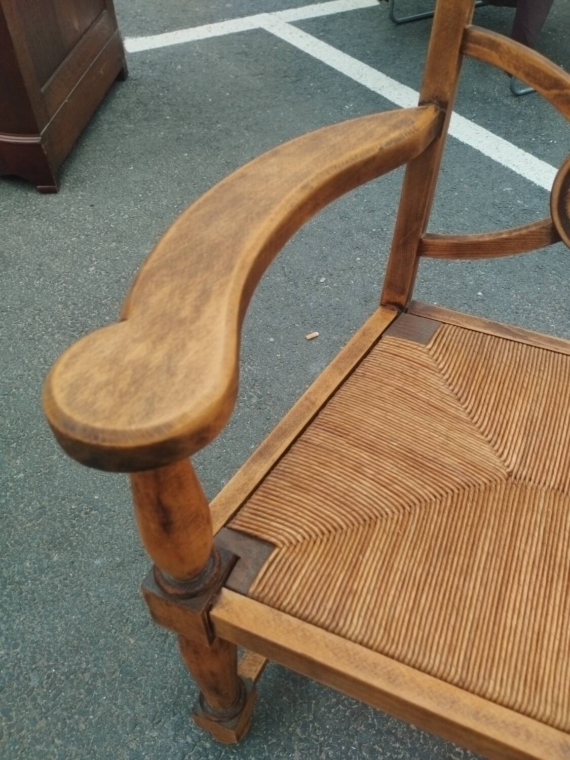 Pair of antique vintage Louis XVI style armchairs