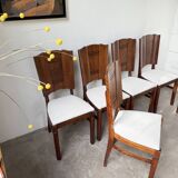 Set 6 chaises art déco chêne 1940