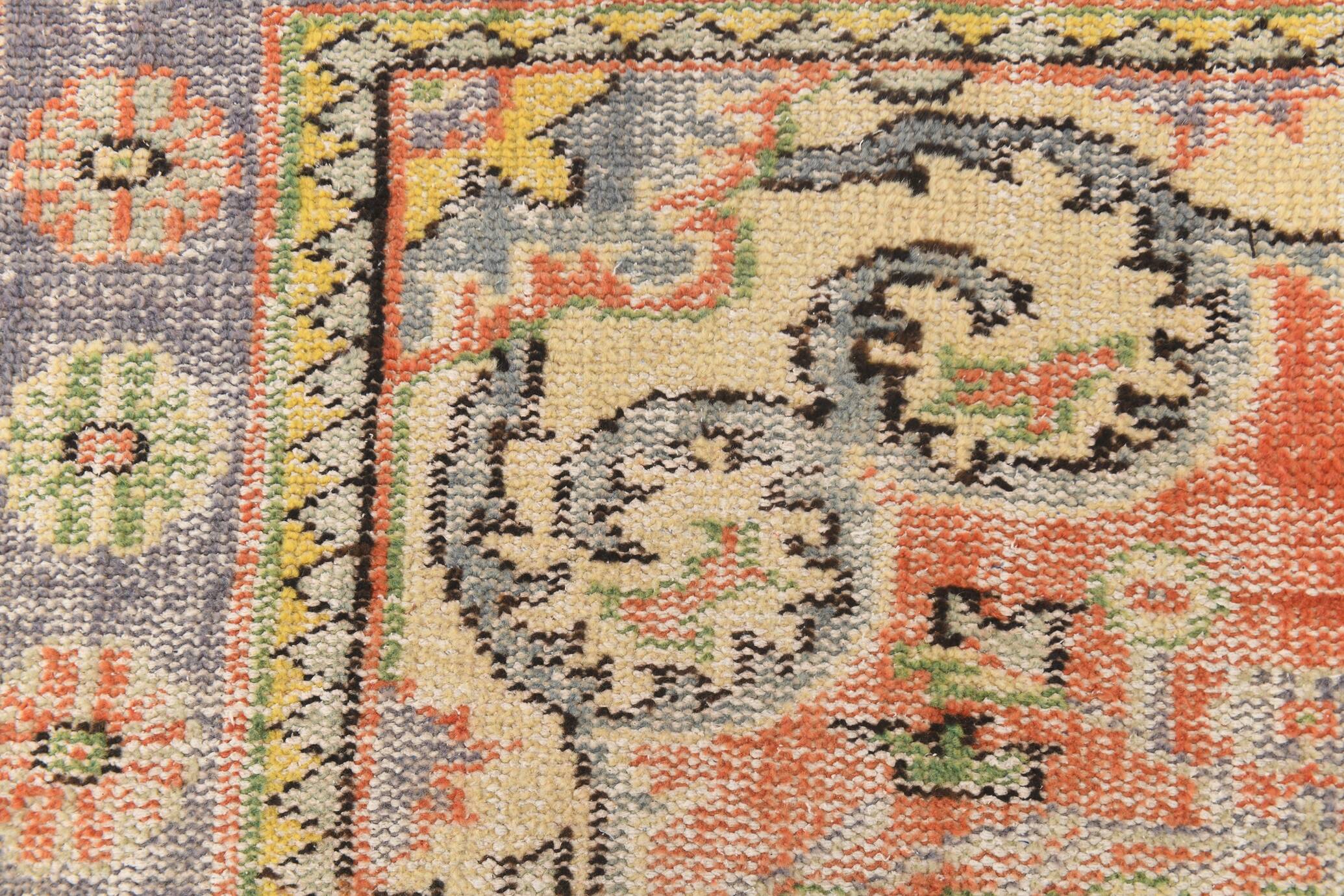 Turkish Vintage Rug Handmade Wool Rug, 183x279 Cm