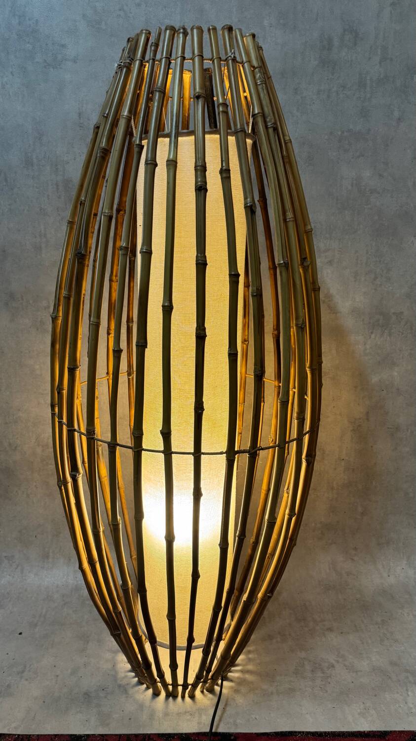 Living room lamp and rattan Italy 70s