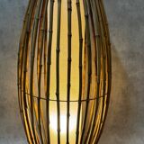 Living room lamp and rattan Italy 70s