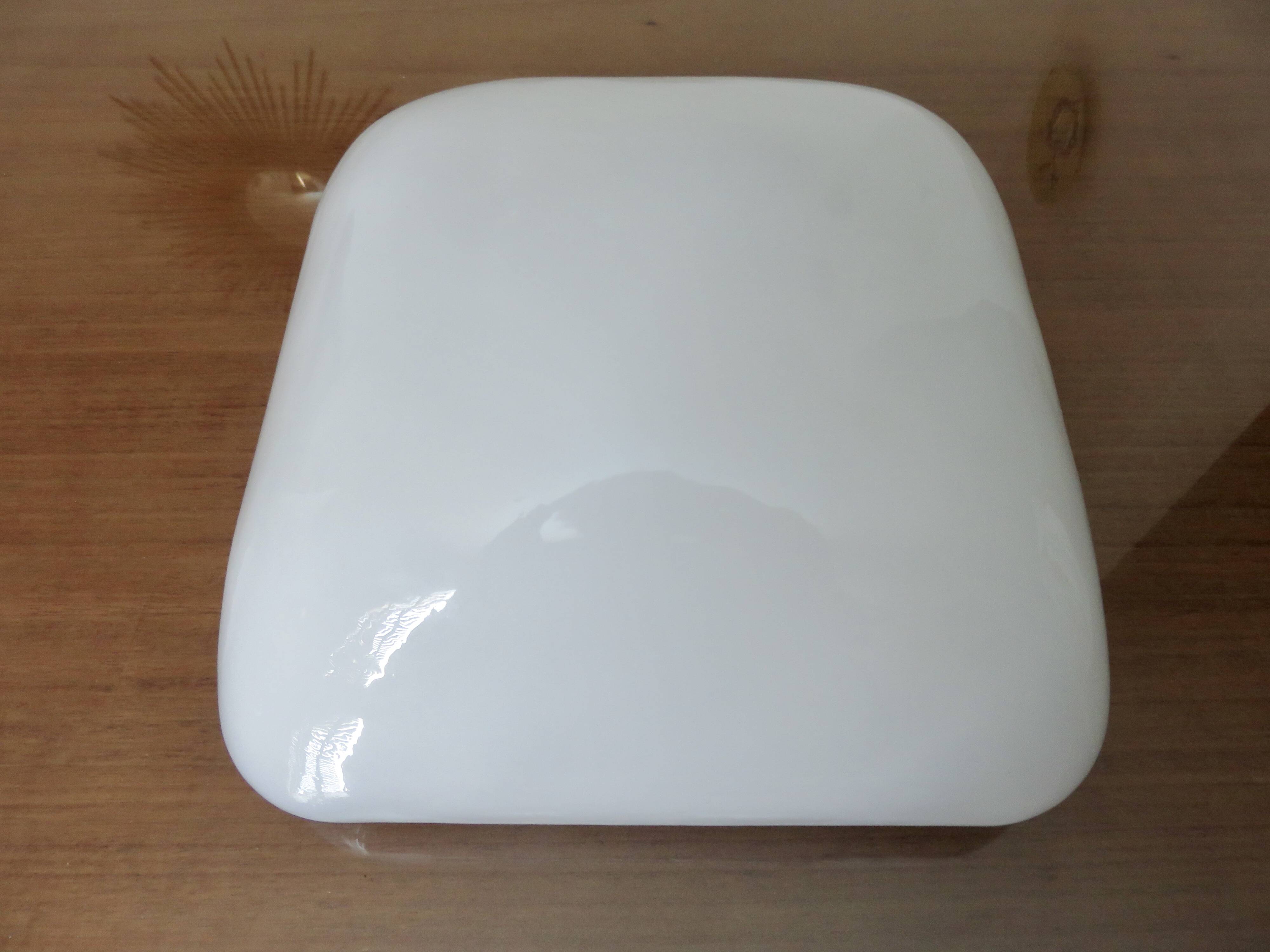 Large square ceiling light in white opaline, 1960s-70s