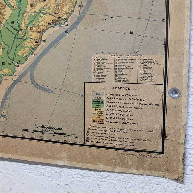 Carte scolaire Vidal Lablache - Continent Américain