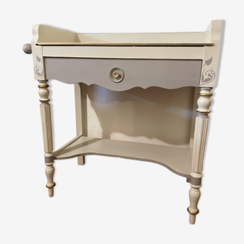 Desserte ou petit bureau beige et taupe