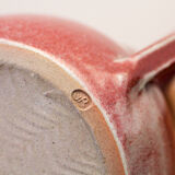 Signed enamelled ceramic pitcher