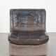 Fauteuil design vintage en cuir gris des années 1970
