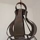 Hexagonal shaped copper and glass hanging lantern
