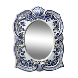 Miroir en faïence vieux Rouen 43x33cm