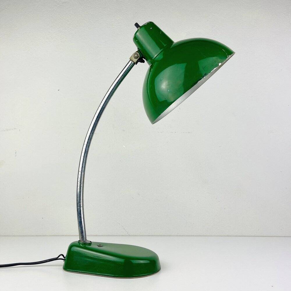 Industrial green metal desk lamp by A. Perazzone Torino, Italy, 1960s.