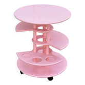 Mini bar dessert from the 80s, Memphis style, light pink lacquered wood.