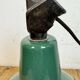 Industrial green enamel factory lamp with cast iron top, 1960s