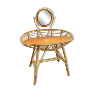 coiffeuse en rotin vintage