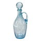 Carafe vintage en verre bullé bleu avec bouchon