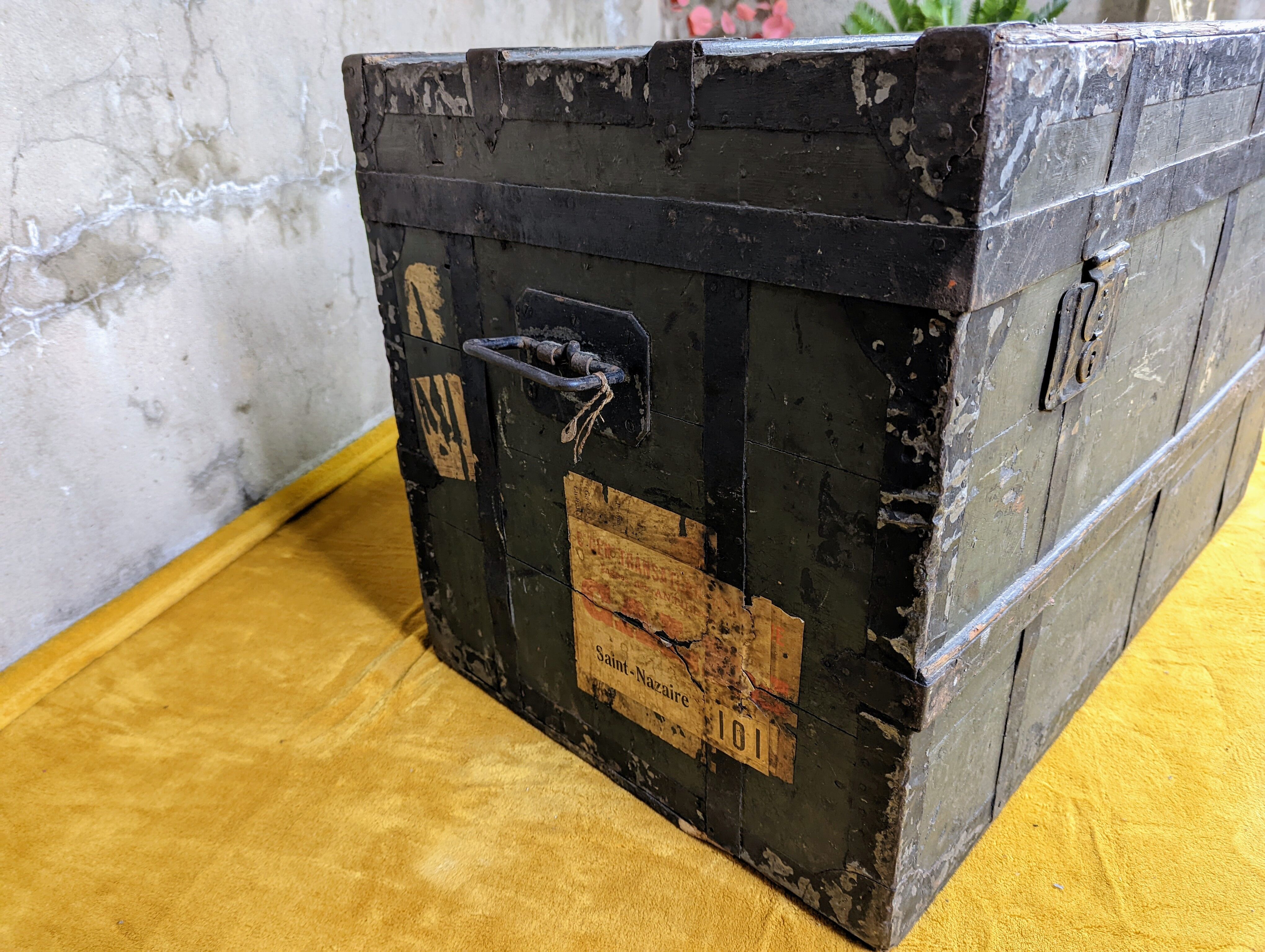 Antique travel trunk