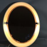 Oval mirror backlit vintage 70, 68x55 cm