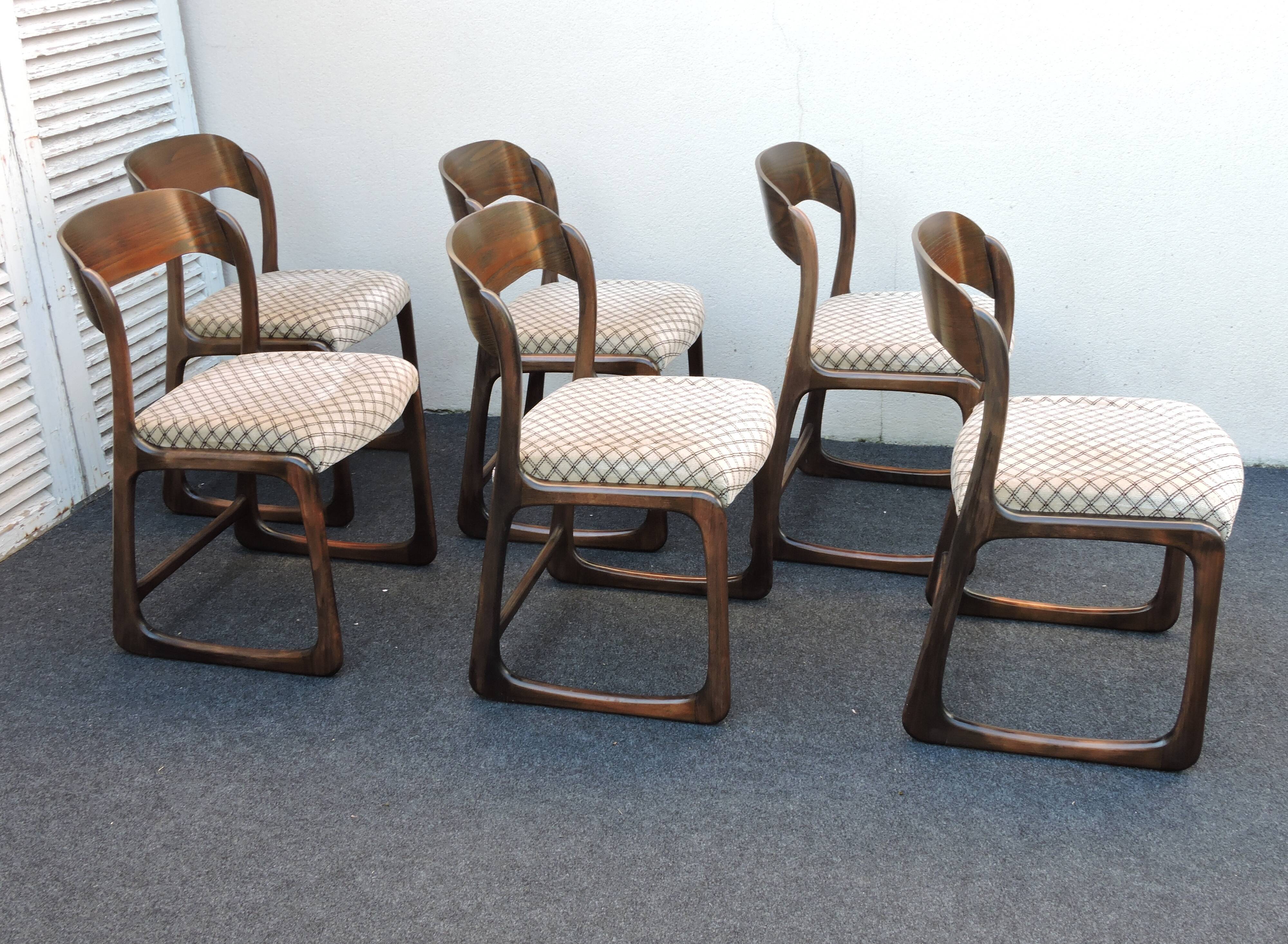 Suite of 6 Baumann chairs model Sleigh